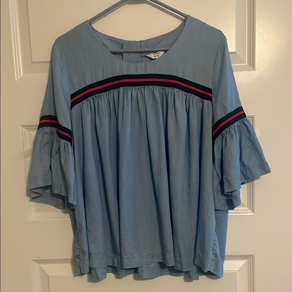 Crown & ivy Blue 3/4 Sleeve Top